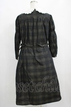 画像3: Jane Marple / Memory shadow check shirring dress  ブラック H-25-04-24-059-JM-OP-KB-ZT010