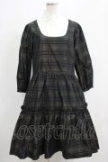 Jane Marple / Memory Shadow Checkレイヤードドレス  ブラックチェック H-25-04-24-060-JM-OP-KB-ZT022