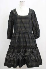 Jane Marple / Memory Shadow Checkレイヤードドレス  ブラックチェック H-25-04-24-060-JM-OP-KB-ZT022