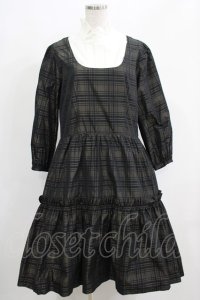 Jane Marple / Memory Shadow Checkレイヤードドレス  ブラックチェック H-25-04-24-060-JM-OP-KB-ZT022