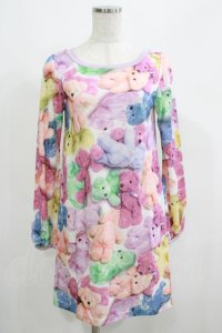 MILK / Love Bearワンピース  カラフル×ラベンダー H-25-04-24-080-ML-OP-KB-ZT037