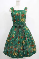 Jane Marple / Joyful crestのスクエアドレス  グリーン H-25-04-24-010-JM-OP-KB-ZT162