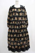 Jane Marple / Jubilee flowersサテンカラードレス  ブラック H-25-04-24-011-JM-OP-KB-ZH