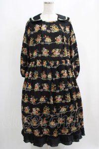 Jane Marple / Jubilee flowersサテンカラードレス  ブラック H-25-04-24-011-JM-OP-KB-ZH