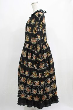 画像2: Jane Marple / Jubilee flowersサテンカラードレス  ブラック H-25-04-24-011-JM-OP-KB-ZH