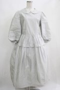Jane Marple / クラッシュタフタ ラウンドカラードレス  シルバーグレー H-25-04-24-013-JM-OP-KB-ZT162
