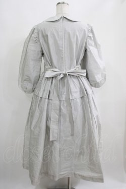 画像3: Jane Marple / クラッシュタフタ ラウンドカラードレス  シルバーグレー H-25-04-24-013-JM-OP-KB-ZT162