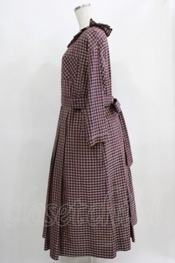 画像2: Jane Marple / アンデュラントチェックコレットドレス  マゼンタ H-25-04-24-014-JM-OP-KB-ZH