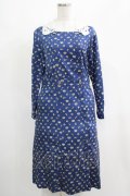 Jane Marple / Tumbling Diceのグースカラードレス - 紺 H-25-04-24-003-JM-OP-KB-ZH