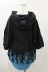 画像2: TRAVAS TOKYO / Fire bear H/S Hoodie  ブラック×ブルー H-25-04-25-044-PU-TO-KB-ZH (2)