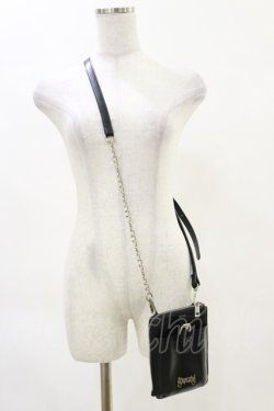 画像1: REFLEM / ロゴチャーム付きウォレットポーチ　  黒 H-25-04-25-004-PU-BG-KB-ZH