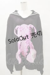 TRAVAS TOKYO / Furry bear sailor collar knit プルオーバー  ピンク H-25-04-25-048-PU-TO-KB-ZT159