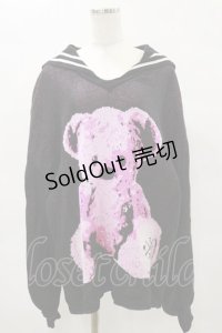 TRAVAS TOKYO / Furry bear sailor collar knit プルオーバー  ピンク H-25-04-25-048-PU-TO-KB-ZT159