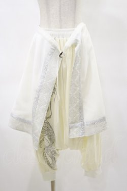 画像1: Qutie Frash / オーバー付サルエルパンツ  白 H-25-04-25-049-QU-PA-KB-ZH