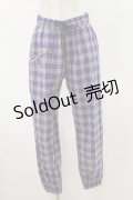 NieR Clothing / ワッペン付きチェックパンツ F 青 H-25-04-25-055-PU-PA-KB-ZH