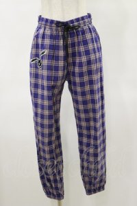 NieR Clothing / ワッペン付きチェックパンツ F 青 H-25-04-25-055-PU-PA-KB-ZH