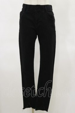 画像1: Candy Stripper / TATTERED HEM SKINNY DENIM S ブラック H-25-04-25-057-PU-PA-KB-ZH