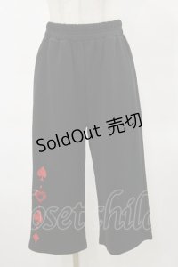 NieR Clothing / 裾刺繍パンツ  黒×赤 H-25-04-25-058-PU-PA-KB-ZH