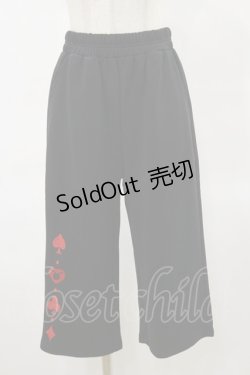 画像1: NieR Clothing / 裾刺繍パンツ  黒×赤 H-25-04-25-058-PU-PA-KB-ZH