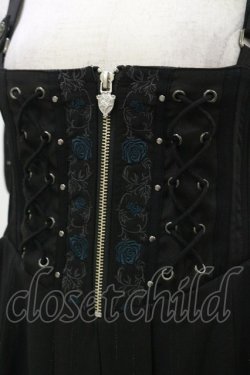 画像5: Ozz oneste / 薔薇刺繍ストライプハイウエストスカート  黒 H-25-04-25-071-OO-SK-KB-ZH