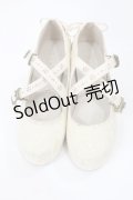 axes femme / クロスストラップレースパンプス M アイボリー H-25-04-25-1040-AX-SH-NS-ZH
