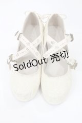 axes femme / クロスストラップレースパンプス M アイボリー H-25-04-25-1040-AX-SH-NS-ZH