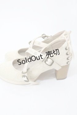 画像2: axes femme / クロスストラップレースパンプス M アイボリー H-25-04-25-1040-AX-SH-NS-ZH