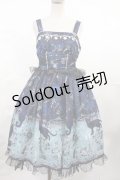 metamorphose / 黒猫と魔法の地図リボンジャンパースカート サイズ1 ネイビー H-25-04-25-1005-ME-OP-NS-ZH