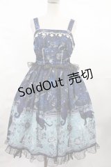 metamorphose / 黒猫と魔法の地図リボンジャンパースカート サイズ1 ネイビー H-25-04-25-1005-ME-OP-NS-ZH