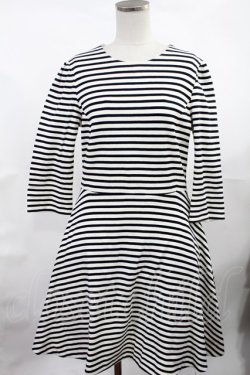 画像1: Franche Lippee / ボーダーワンピース M オフ H-25-04-25-1015-LO-OP-NS-ZH
