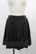 Ank Rouge / ベルトプリーツスカート M ブラック H-25-04-25-1024-CA-SK-NS-ZH