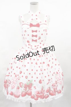 画像1: Angelic Pretty / Milky Berryホルターネックジャンパースカート Free オフ H-25-04-25-1003-AP-OP-NS-ZH