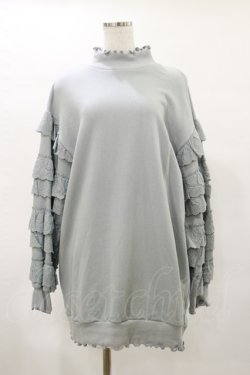 画像1: Candy Stripper / FRILL SLEEVE SWEAT ONE-PIECE  ライトブルー H-25-04-25-079-PU-OP-KB-ZH