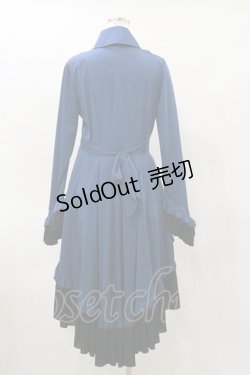 画像2: MARBLE / ゴシック調ダイヤカットタイ付きブラウス型ワンピース  青×黒 H-25-04-25-081-GO-OP-KB-ZH
