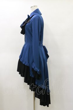 画像3: MARBLE / ゴシック調ダイヤカットタイ付きブラウス型ワンピース  青×黒 H-25-04-25-081-GO-OP-KB-ZH