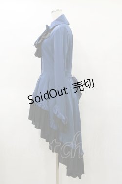 画像3: MARBLE / ゴシック調ダイヤカットタイ付きブラウス型ワンピース  青×黒 H-25-04-25-081-GO-OP-KB-ZH