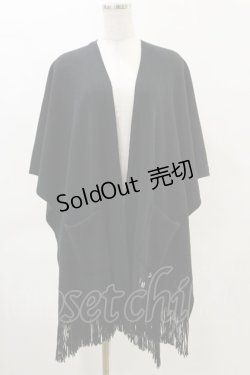 画像1: NieR Clothing / ポケット付ケープストール  黒 H-25-04-25-012-PU-ZA-KB-ZT159