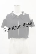 REFLEM / 肩開きクロップド丈テレコジップアップ半袖カットソー FREE 黒 H-25-04-25-021-PU-TO-KB-ZH