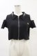 画像1: REFLEM / 肩開きクロップド丈テレコジップアップ半袖カットソー FREE 黒 H-25-04-25-021-PU-TO-KB-ZH (1)