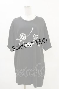 NieR Clothing / プリントCOTTON CUTSEW 3XL 黒 H-25-04-25-023-PU-TO-KB-ZH