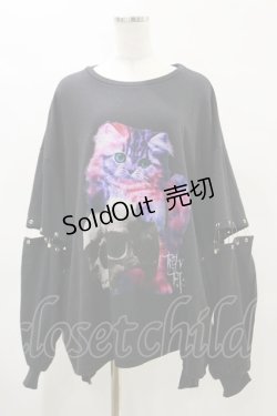 画像1: TRAVAS TOKYO / Playful cat separate sleeve PO FREE 黒 H-25-04-25-025-PU-TO-KB-ZH