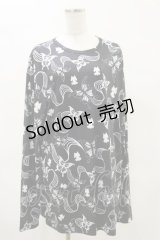 NieR Clothing / 総柄長袖トップス  黒 H-25-04-25-026-PU-TO-KB-ZH