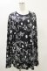画像1: NieR Clothing / 総柄長袖トップス  黒 H-25-04-25-026-PU-TO-KB-ZH (1)