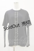 Drug Honey / レイヤード風メッシュ切替カットソー  黒 H-25-04-25-027-PU-TO-KB-ZH
