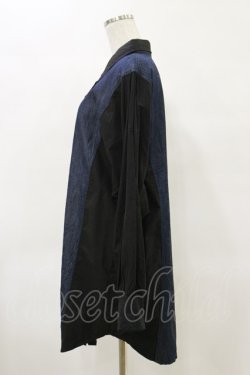 画像3: Qutie Frash / デニムビッグシャツ  ネイビー×黒 H-25-04-25-035-QU-BL-KB-ZH