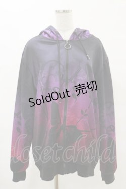 画像1: NieR Clothing / 防寒裏起毛パーカー  黒×紫 H-25-04-25-038-PU-TO-KB-ZH