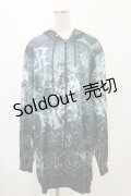 NieR Clothing / 総柄ZIPパーカー  青系 H-25-04-25-040-PU-TO-KB-ZH