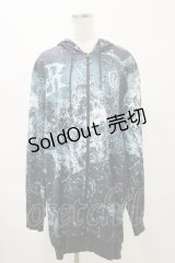 NieR Clothing / 総柄ZIPパーカー  青系 H-25-04-25-040-PU-TO-KB-ZH
