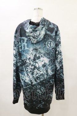 画像2: NieR Clothing / 総柄ZIPパーカー  青系 H-25-04-25-040-PU-TO-KB-ZH