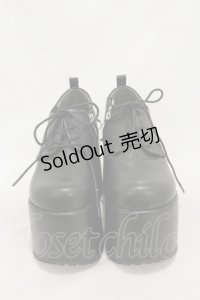 YOSUKE / 厚底レースアップシューズ M ブラック H-25-04-26-001-PU-SH-NS-ZH